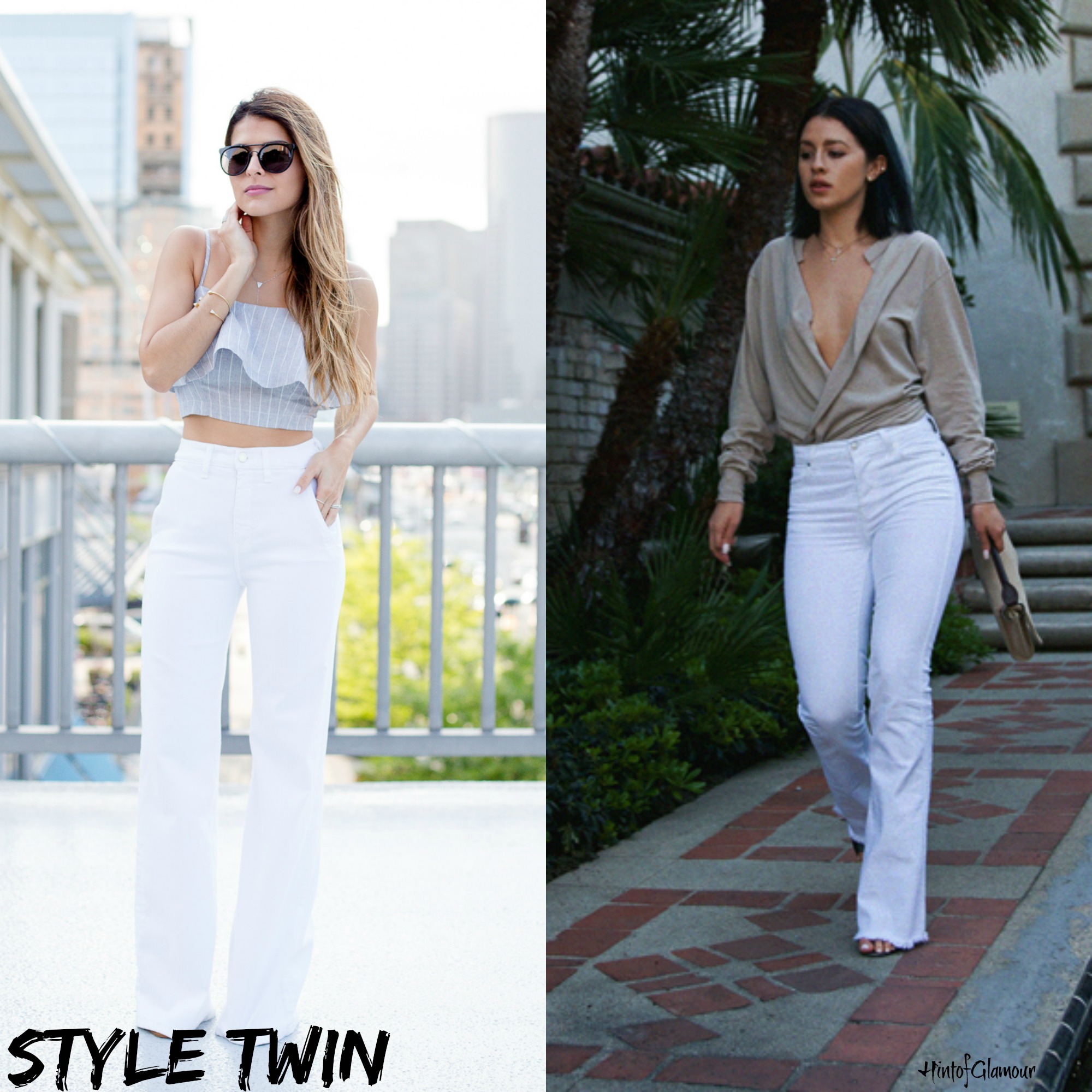 Style Twin – White flare jeans